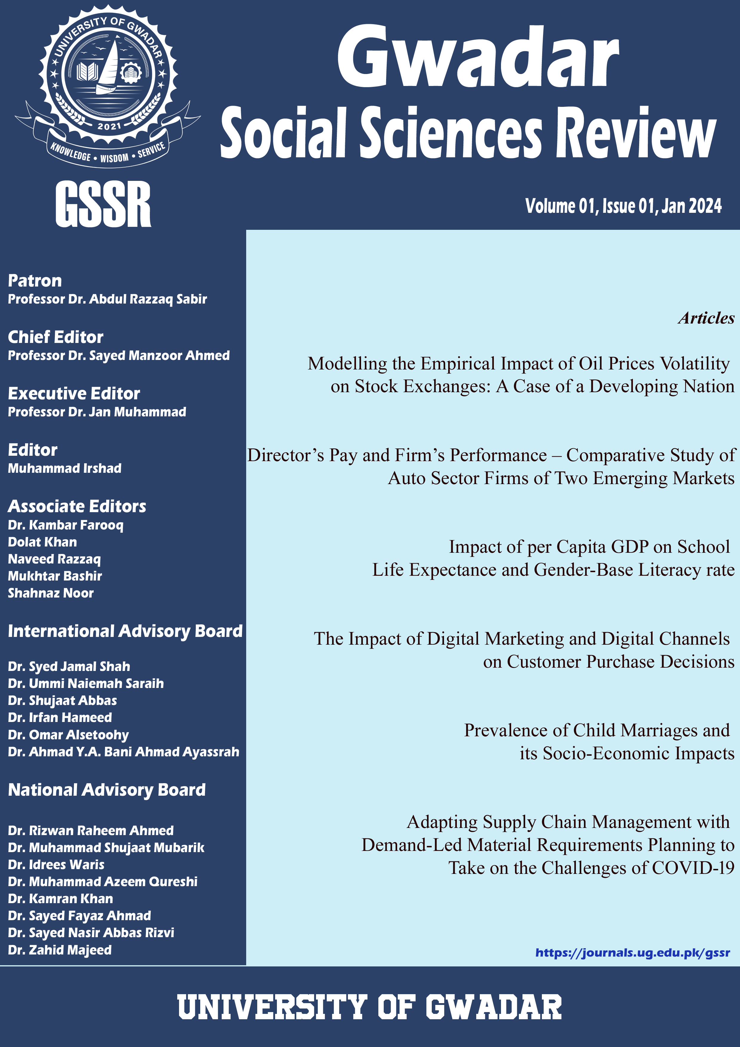 					View Vol. 1 No. 1 (2024): Gwadar Social Sciences Review
				